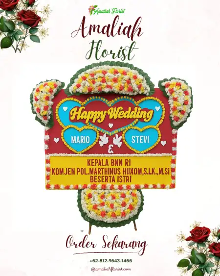 Papan Bunga Pernikahan Bambukuning